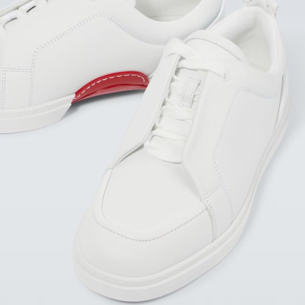 Christian Louboutin JIMMY FLAT Mens Leather Trainers Sneakers Shoes White - Picture 5 of 16